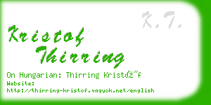 kristof thirring business card